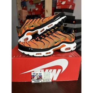 Men's Size 10 Nike Air Max Plus Safety Orange University Gold DM0032-800 New